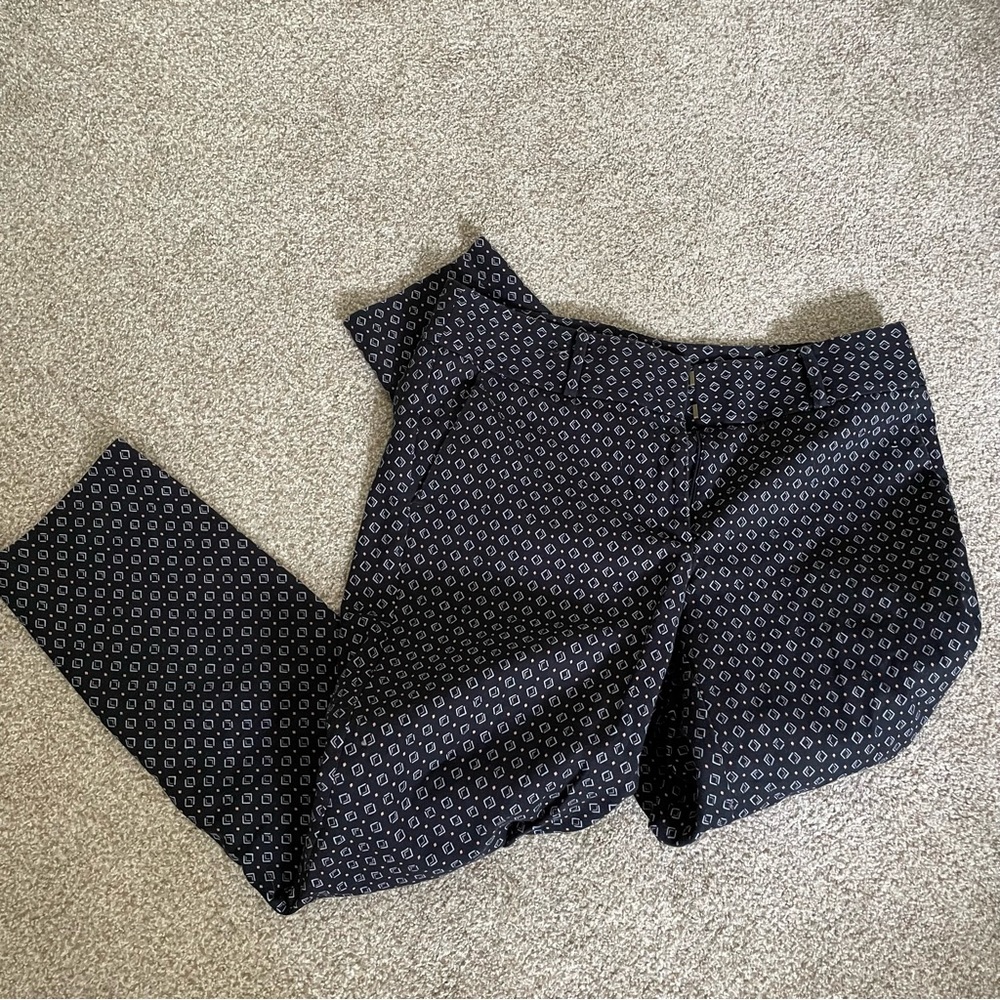Loft Julie patterned skinny ankle pants